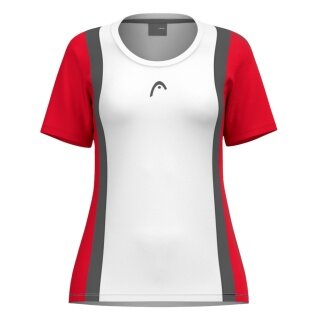Head Tennis Shirt Club 25 Tech (100% Polyester, quick-drying) white/red ladies