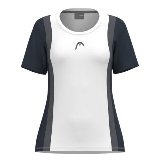 Head Tennis Shirt Club 25 Tech (Moisture Transfer Microfiber Technology) white/navy blue girls