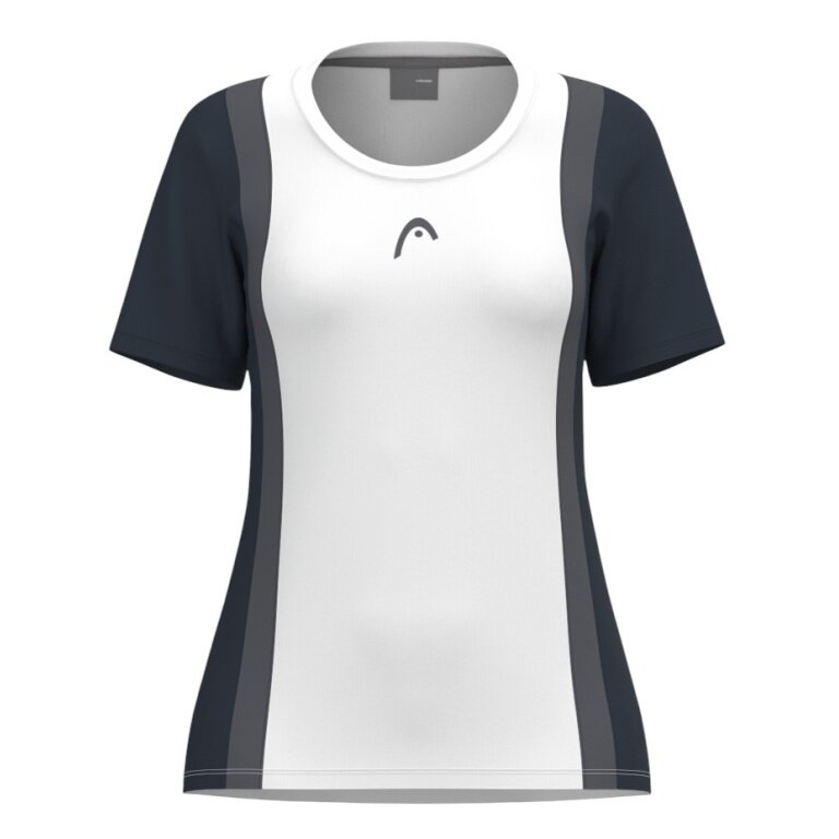 Head Tennis Shirt Club 25 Tech (Moisture Transfer Microfiber Technology) white/navy blue girls