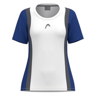 Head Tennis Shirt Club 25 Tech (Moisture Transfer Microfiber Technology) white/royal blue girls