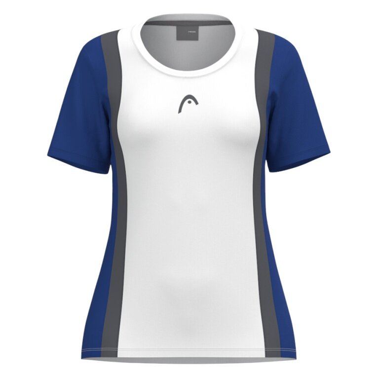 Head Tennis Shirt Club 25 Tech (Moisture Transfer Microfiber Technology) white/royal blue girls