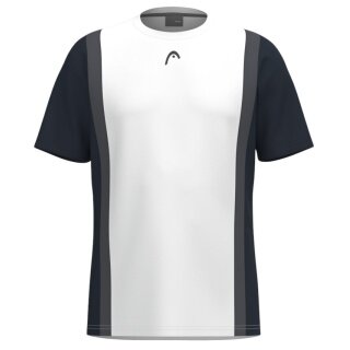 Head Tennis T-shirt Club 25 Tech (100% Polyester, breathable) 2025 white/navy blue boys