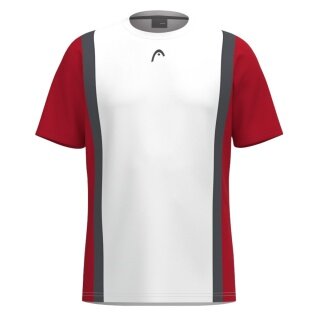 Head Tennis T-shirt Club 25 Tech (100% Polyester, breathable) 2025 white/red boys