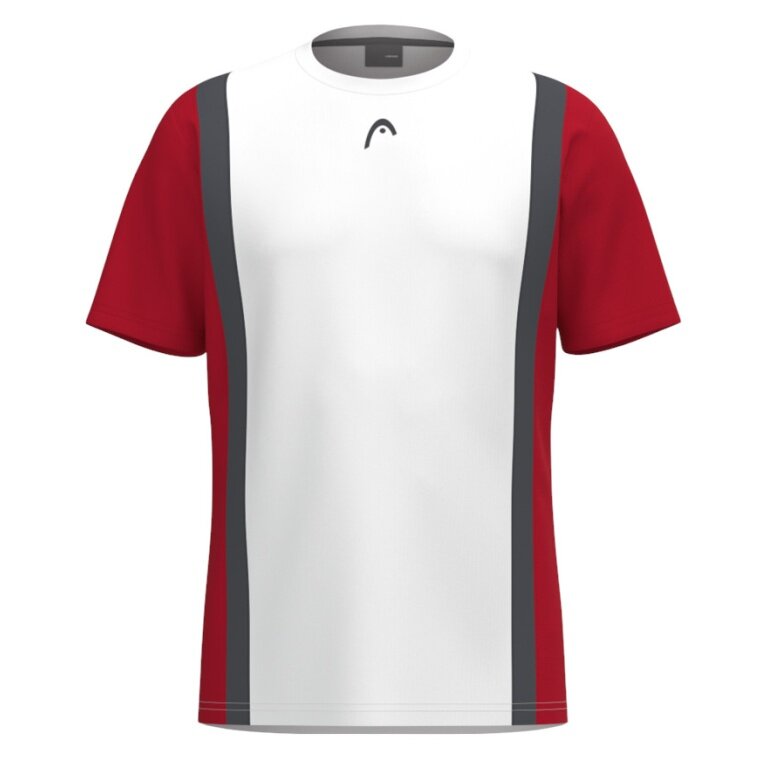 Head Tennis T-shirt Club 25 Tech (100% Polyester, breathable) 2025 white/red boys
