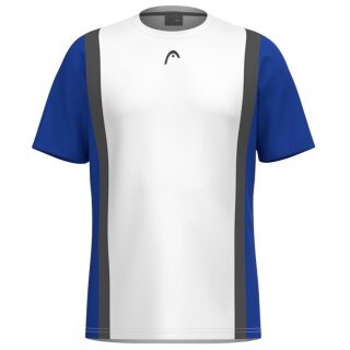 Head Tennis T-shirt Club 25 Tech (100% Polyester, breathable) 2025 white/royal blue boys