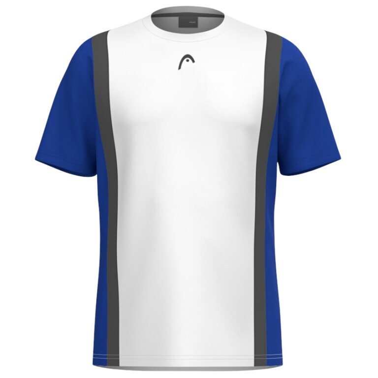 Head Tennis T-shirt Club 25 Tech (100% Polyester, breathable) 2025 white/royal blue boys