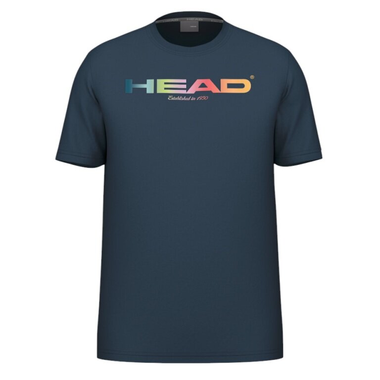 Head Tennis T-shirt Rainbow (mixed fabric, moisture-absorbing) 2025 navy blue men's