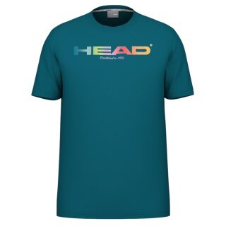 Head Tennis T-shirt Rainbow (mixed fabric, moisture-absorbing) 2025 teal blue men's