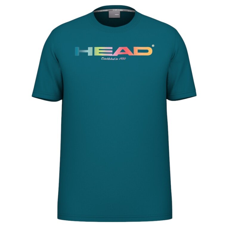 Head Tennis T-shirt Rainbow (mixed fabric, moisture-absorbing) 2025 teal blue men's