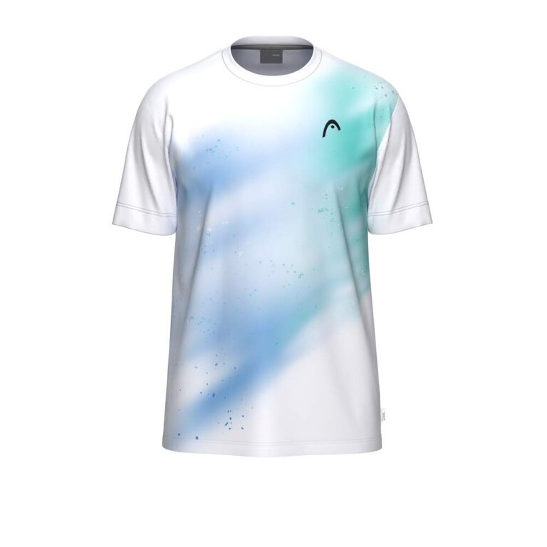Head Tennis T-shirt Topspin (quick-drying, modern) 2026 white/turquoise blue men's