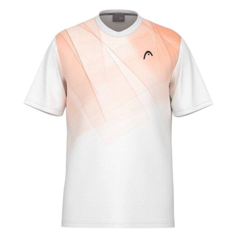 Head Tennis T-shirt Topspin (V-neck, Polyester Interlock) 2025 white/orange men's