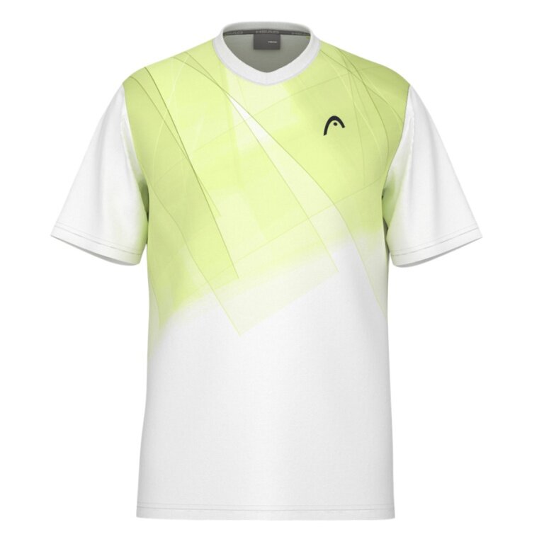 Head Tennis T-shirt Topspin (V-neck, Polyester Interlock) 2025 white/lime men's