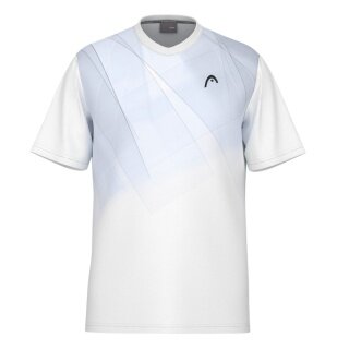 Head Tennis T-shirt Topspin (V-neck, Polyester Interlock) 2025 white/navy blue Men's