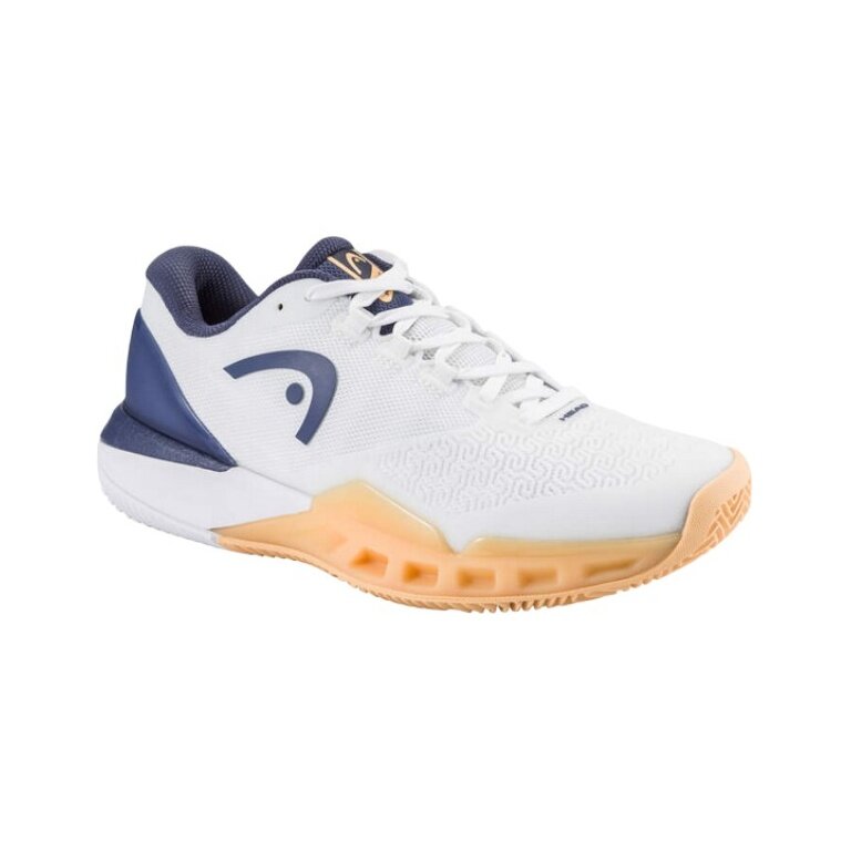 Head Tennis Shoes Revolt Pro 5.0 Clay/Sand Court White/Dark Blue/Orange Ladies