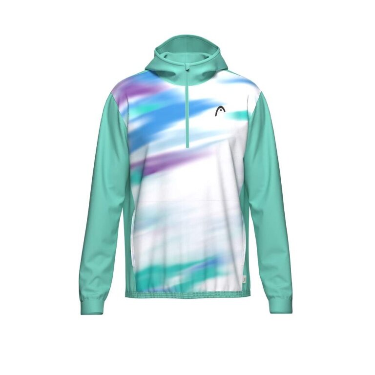 Head Topspin Hoodie (Half-Zip, 100% Polyester) 2026 turquoise/white Men's