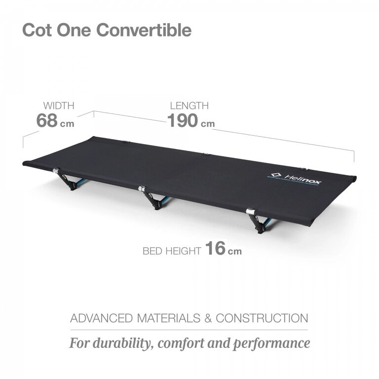 Helinox Field Bed - Camping Cot - Cot One Convertible 190x68cm black