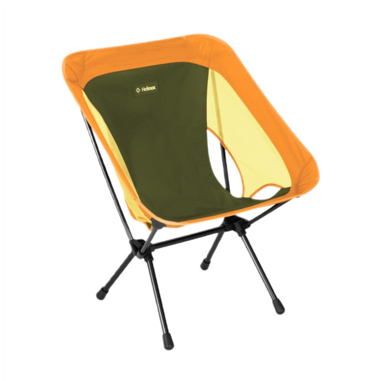 Helinox Camping Chair One (re) - lightweight, easy assembly, stable, Tension Design - forest green/yellow