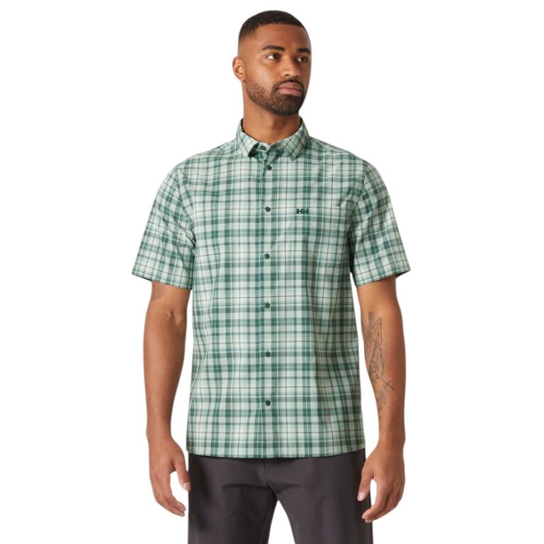 Helly Hansen Short Sleeve Shirt Fjord QD 2.0 (comfortable wearing experience) green men's