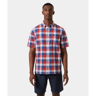 Helly Hansen Short Sleeve Shirt Fjord QD 2.0 (comfortable feel) red/deep blue Men