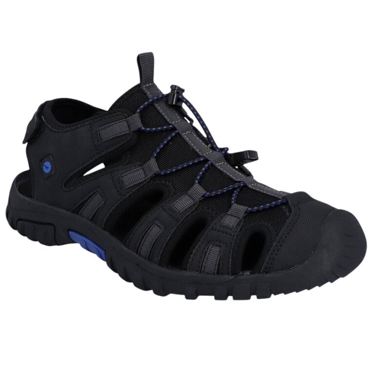 Hi-Tec Cove Sport Sandal (Quick-lacing system with Velcro) black/grey/indigo men's