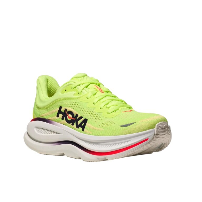 Hoka running shoes Bondi 9 (cushioning) neon green men's