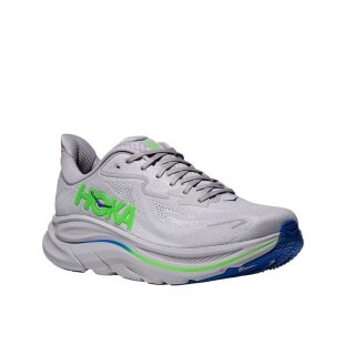 Hoka running shoes Clifton 10 (cushioning) grey/neon green men's