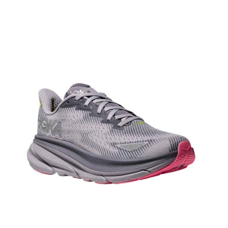 Hoka running shoes Clifton 9 GTX (waterproof, reflective details) grey ladies