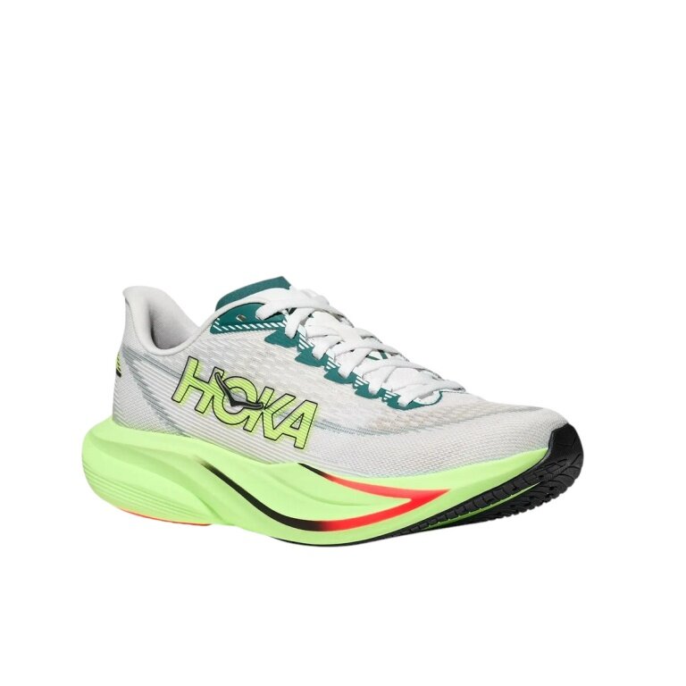 Hoka running shoes Mach 7 (cushioning) light grey/neon green ladies