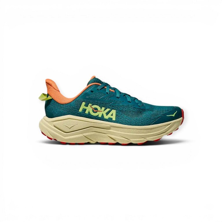 Hoka Trail Running Shoes Challenger 8 teal green/beige/orange ladies