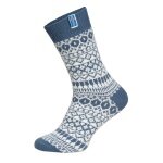 HomeOfSocks Wool Sock Scandinavian Flag Iceland Light Blue - 1 Pair