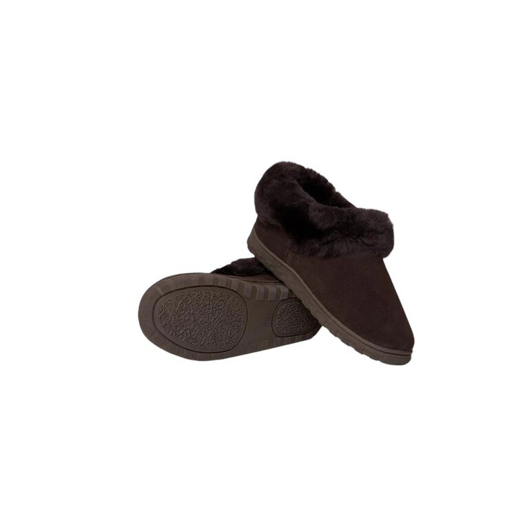 HomeOfSocks Slippers Crete House Shoe (Sheepskin) Dark Brown Ladies/Men