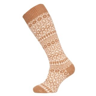 HomeOfSocks Knee Socks Scandinavian Norway (Lambswool) brown - 1 pair