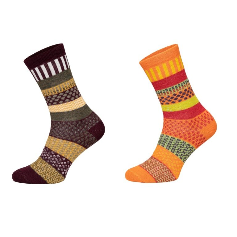 HomeOfSocks Wool Socks Hygge Multicoloured Orange/Brown - 2 Pairs