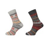 HomeOfSocks Wool Socks Hygge Norwegian Design anthracite/grey/colourful - 2 pairs