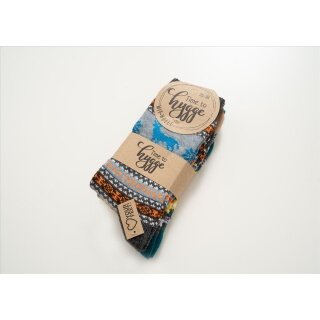 HomeOfSocks Wool Socks Hygge with Colourful Moose Design - 1 Pair