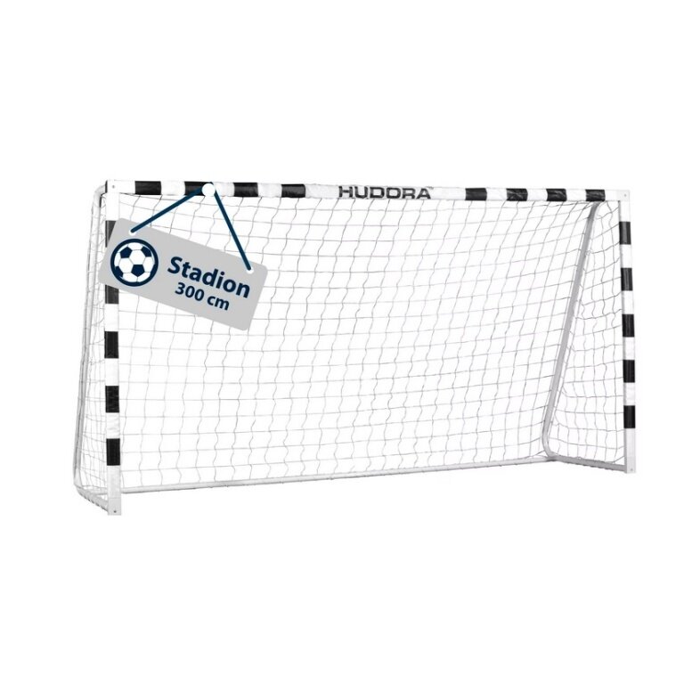 Hudora Football Goal Stadium (high quality, robust, easy assembly) white - 300x160x90cm