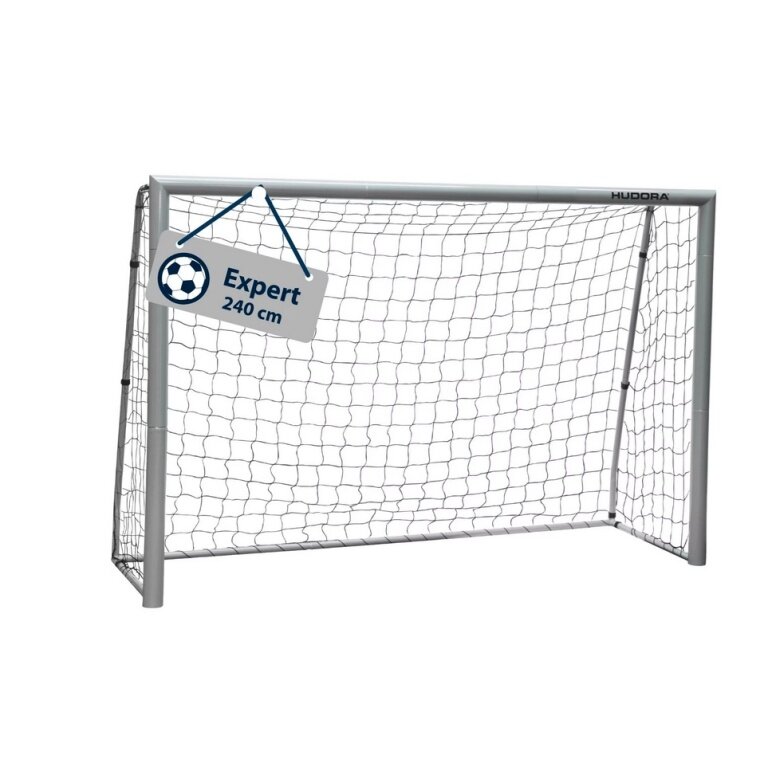 Hudora Football Goal Expert 240 (stable, durable, weather-resistant) white - 240x160x85cm
