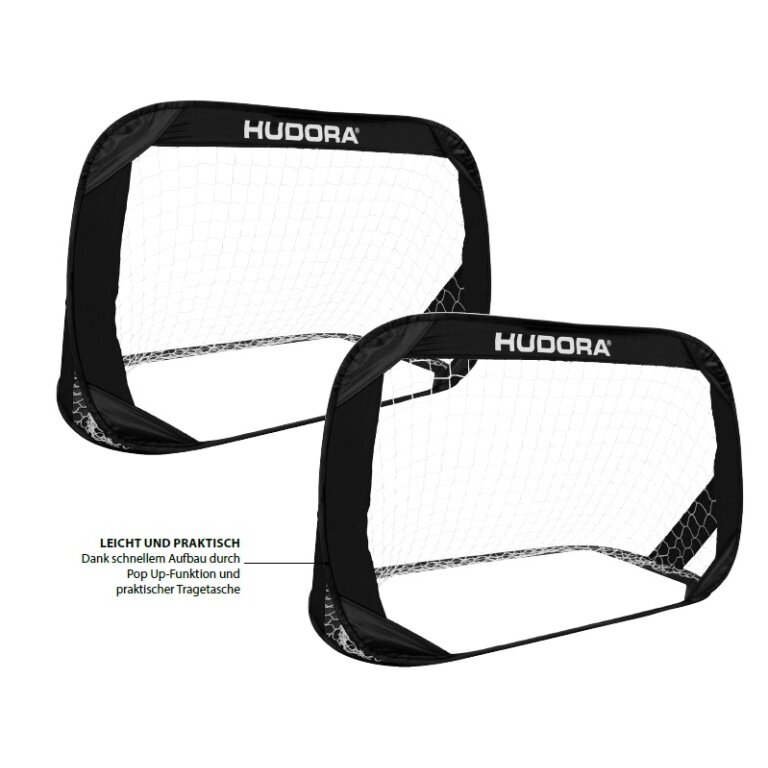 Hudora Pop Up Football Goals black - 2 goals