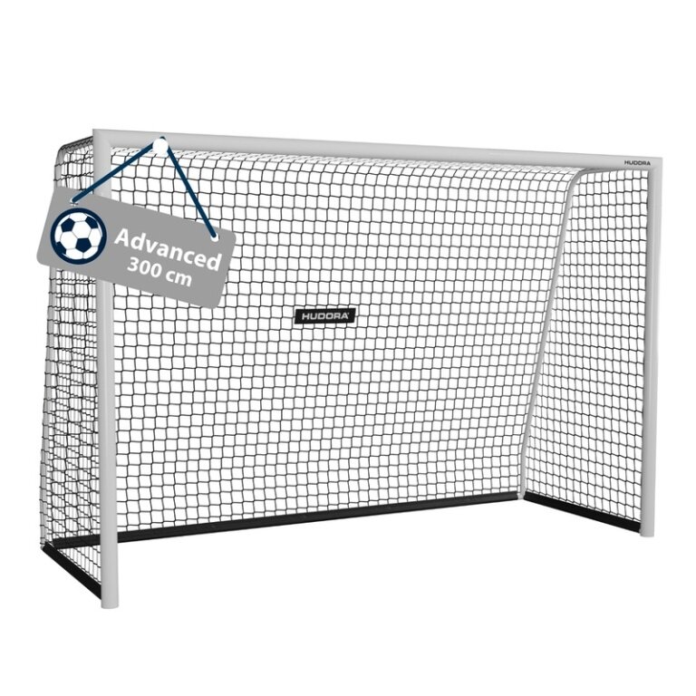 Hudora Football Goal Advanced 300 (high quality, durable, easy assembly) white - 300x200x120cm