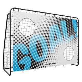 Hudora Football Goal Trainer with Target Wall (Motif Goal, durable, secure hold) black - 213x152x76cm