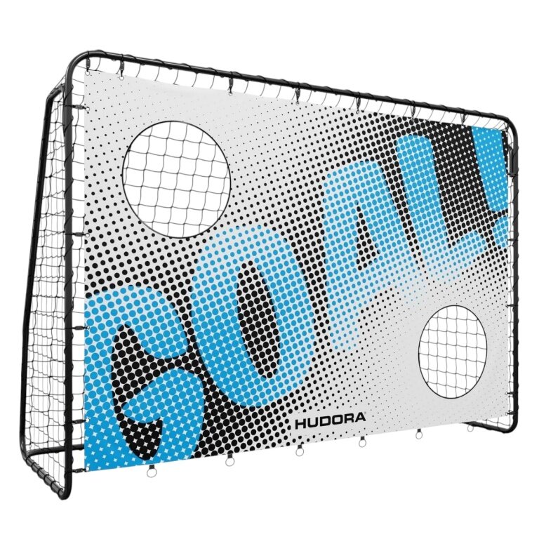 Hudora Football Goal Trainer with Target Wall (Motif Goal, durable, secure hold) black - 213x152x76cm