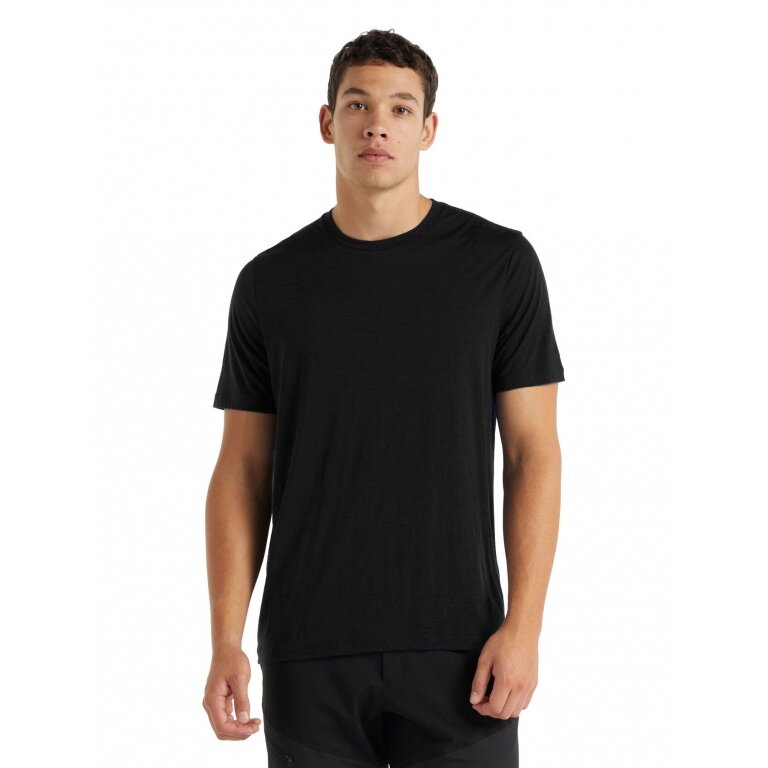 Icebreaker Hiking/Leisure Tshirt Tech Lite II (100% Wool, Fabric Thickness 150 Ultralight) black Men