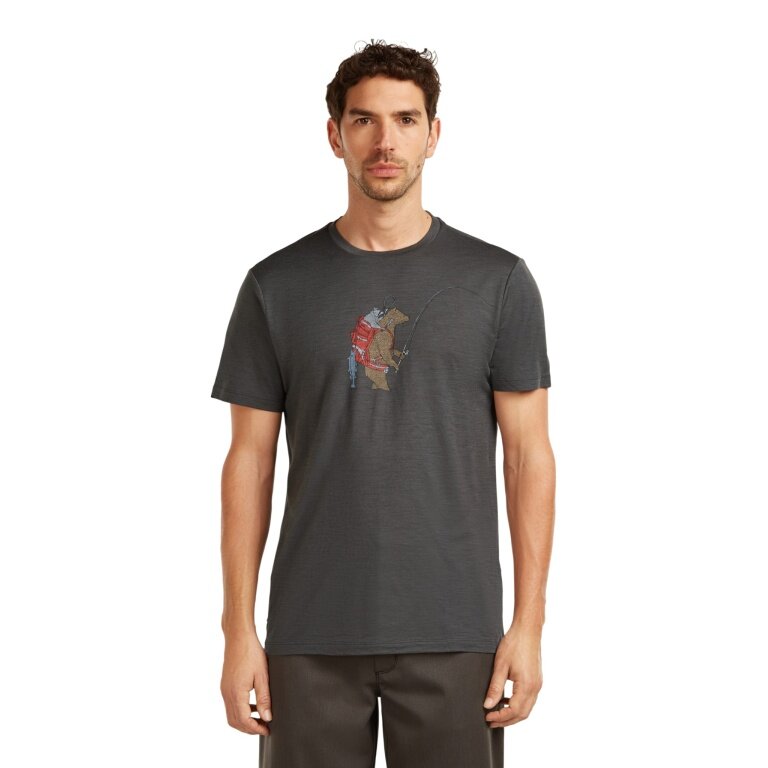 Icebreaker Wander-/Leisure T-shirt Merino 150 Tech Lite Bear Catch (100% Merino wool) grey men's