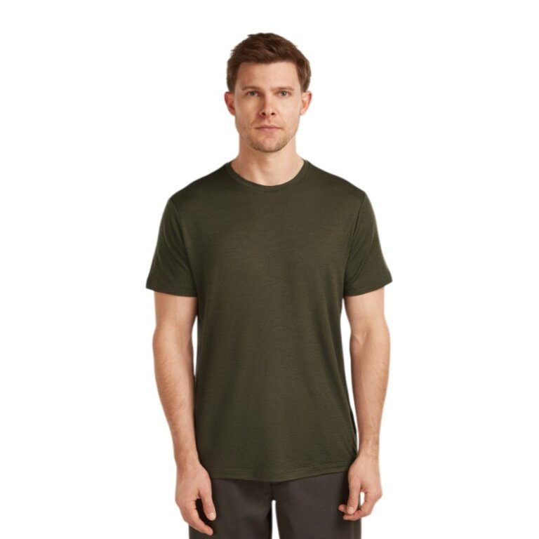 Icebreaker Wander/Leisure T-shirt Merino 150 Tech Lite III (100% Merino wool) dark green loden men's
