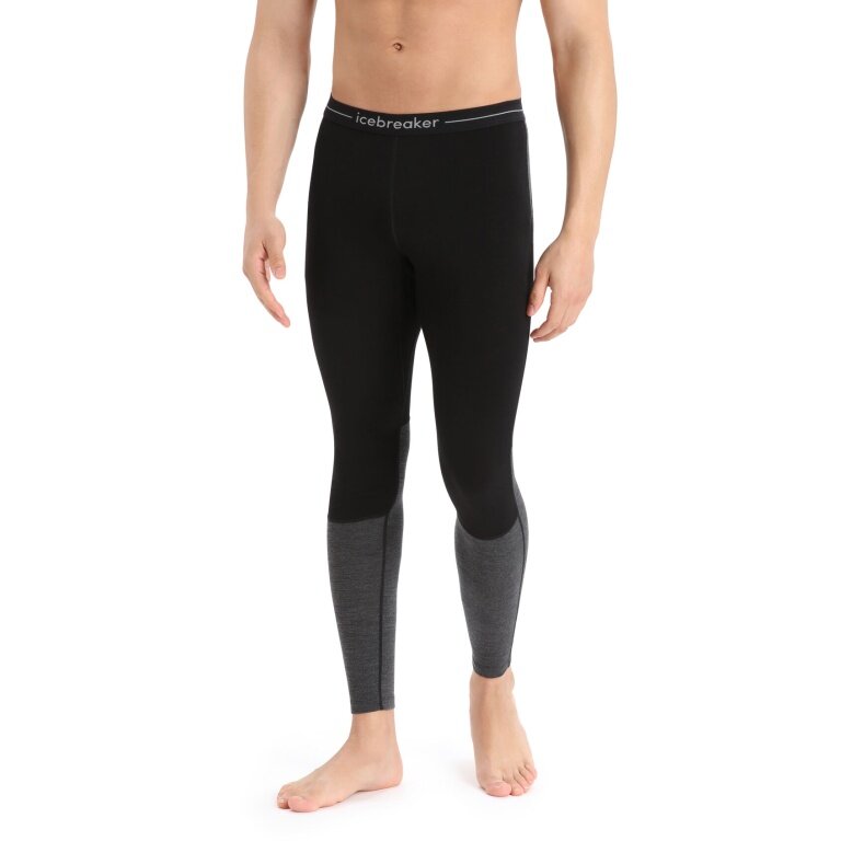 Icebreaker Underwear Leggings 200 ZoneKnit (Merino Wool, fitted) black/grey men's