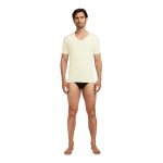 Icebreaker Underwear T-shirt Anatomica SS with V-neck (Merino wool) yellow-white men's