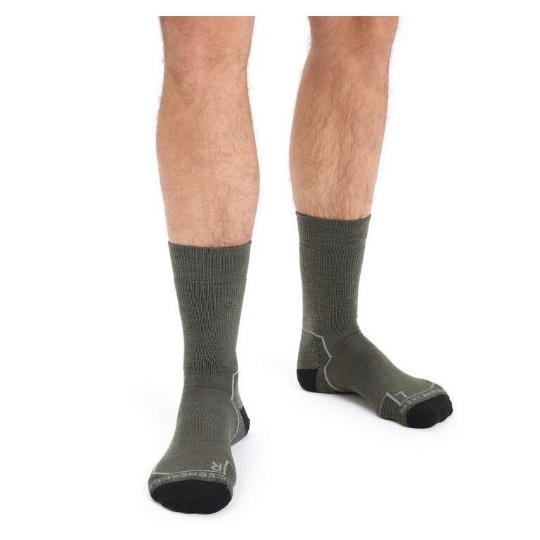 Icebreaker Anatomica Hike Medium Cushion Crew Sock (Merino Wool, Durable, Lightweight) Lode Green Men's