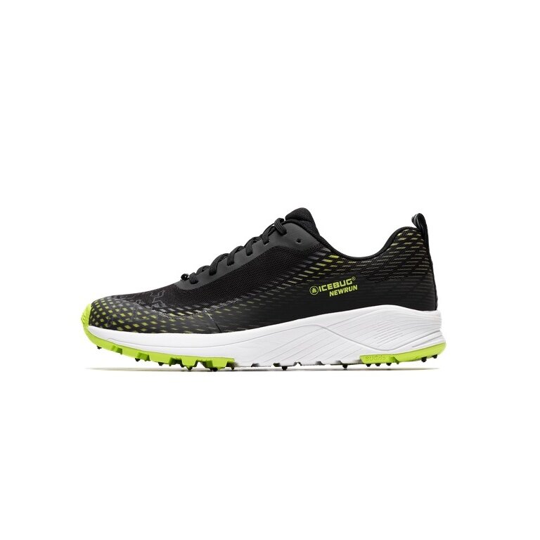 Icebug Winter-Trail Running Shoes NewRun BUGrip - with 17 dynamic carbide spikes - black/lime Men
