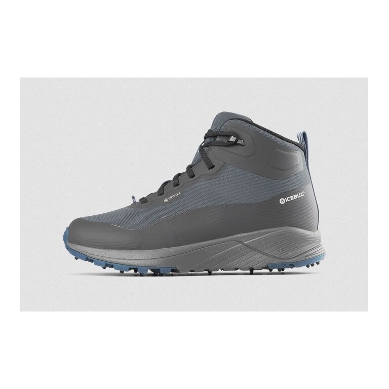 Icebug Hiking Shoes Haze Mid BUGrip GTX (with Spikes, Waterproof, Wide) Dark Grey/Blue Ladies