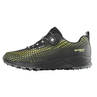 Icebug Winter Trail Running Shoes NewRun BUGrip GTX (BOA® Fit System, waterproof, with spikes) black/poison men's